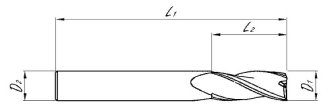 Series 101 - 3 Flute End Mills Uncoated - Dimensions Image