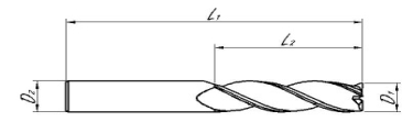 Series 103 - 3 Flute Long Series End Mills Uncoated - Dimensions Image