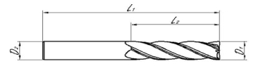 Series 103 - 4 Flute Long Series End Mills Uncoated - Dimensions Image