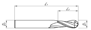 Series 111 - 2 Flute Ballnose Coated - Dimensions Image