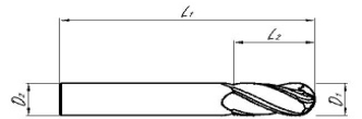 Series 111 - 4 Flute Ballnose Coated - Dimensions Image