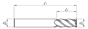 Series 152 - 4 Flute End Mill - Dimensions Image