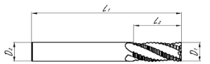 Series 171 - 4 Flute Ripper - Dimensions Image